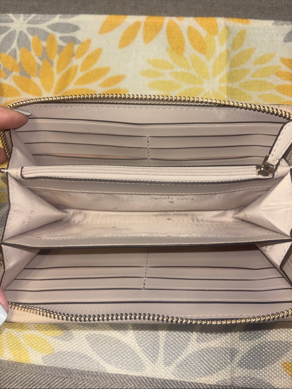 kate spade Glitter Zip-Around Wallet in Rose Gold Sparkle - Picture 4 of 5
